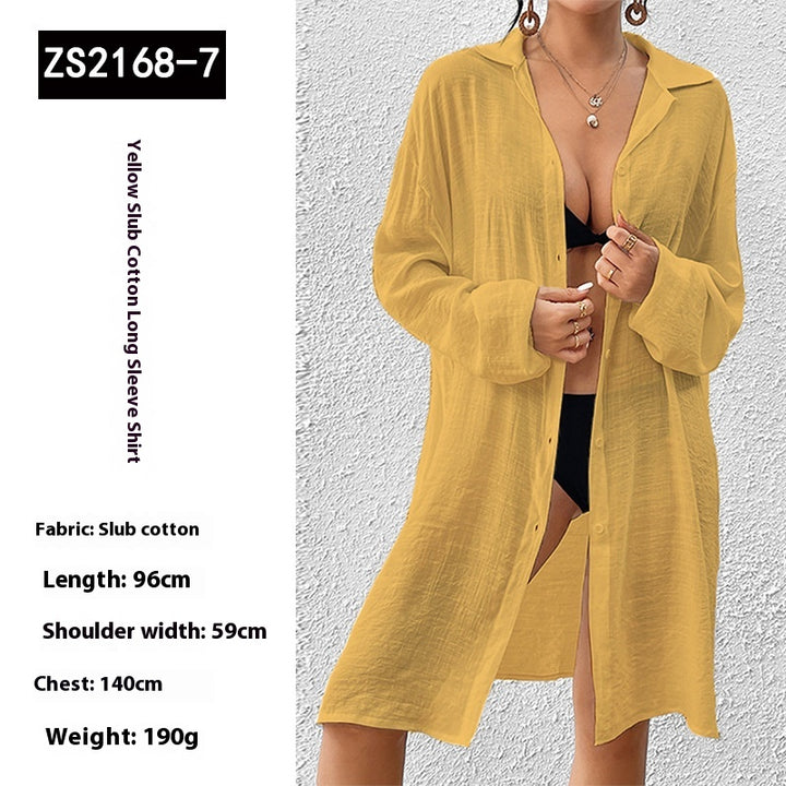 Tencel Slub Cotton Long-sleeved Shirt For Women - Trendex