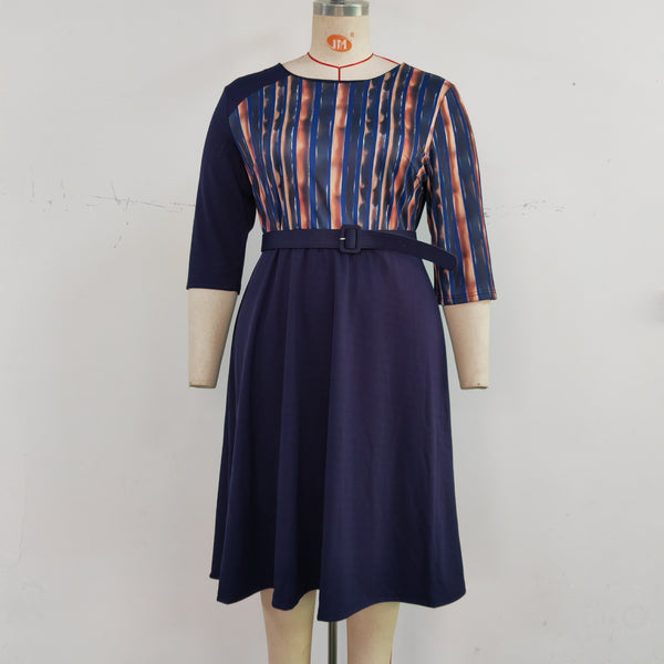 Plus Size Women's Clothing New Printed Dress - Trendex