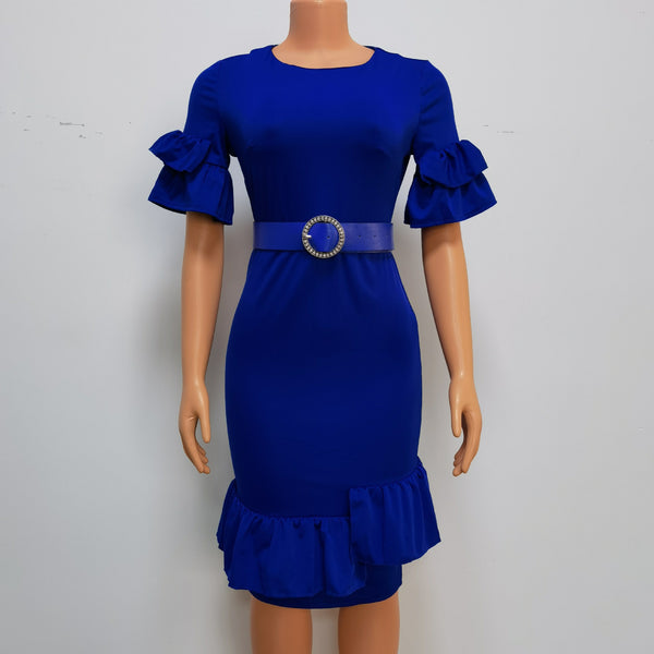 Women's Fashion Ruffles Extra Large Size Dress - Trendex