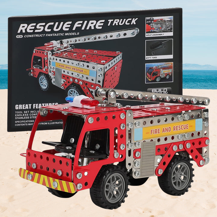 Metal Diy Fire Truck Building Blocks For Kids (Fire Truck  292pcs Of Truck Tool  1 Set) - Trendex