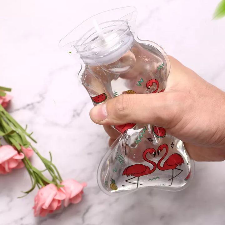 6541 Transparent Multi Design Small Hot Water Bag With Cover For Pain Relief Neck Shoulder Pain And Hand Feet Warmer Menstrual Cramps. - Trendex
