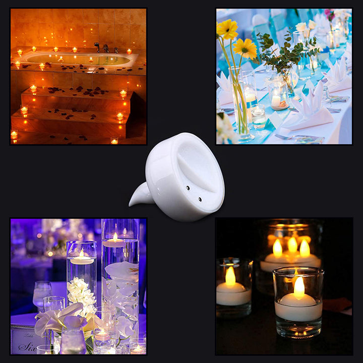 6432 Set Of 12 Flameless Floating Candles Battery Operated Tea Lights Tealight Candle - Decorative Wedding. - Trendex