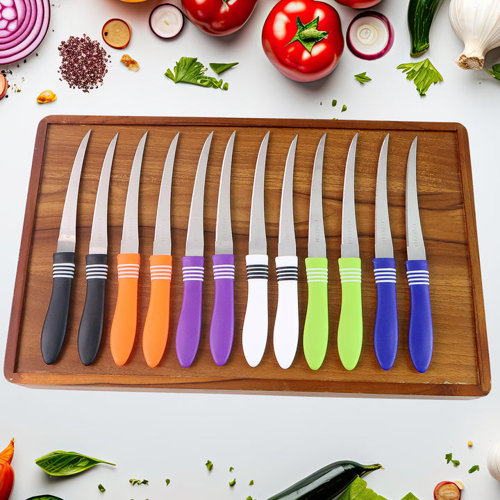 Stainless Steel Multipurpose Serrated Knife Set (12 Pc) - Trendex