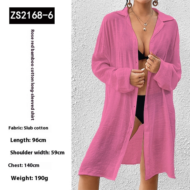 Tencel Slub Cotton Long-sleeved Shirt For Women - Trendex