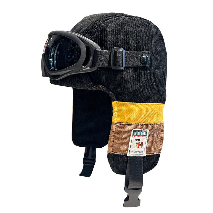 Pilot Hat Corduroy Warm Ear Protection Ushanka - Trendex