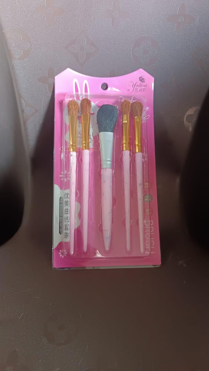 5pc Makeup Brush Tools Kit (5 Pcs Set  Mix Color) - Trendex