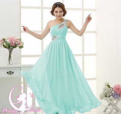 Evening dress one-shoulder dinner banquet long banquet - Trendex