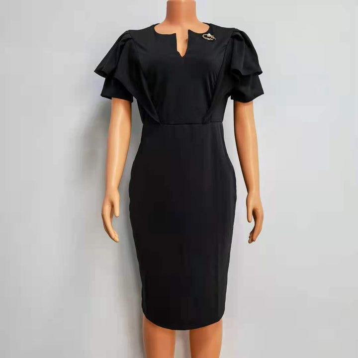 Women's Solid Color Temperament Commute Sheath Dress - Trendex