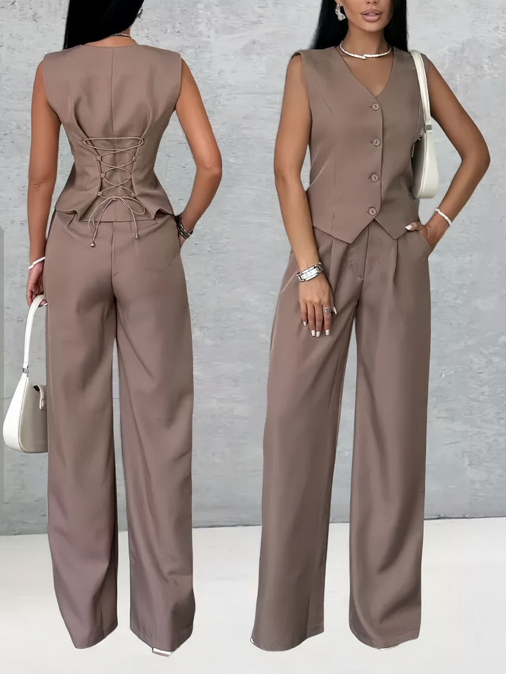 Women's Outer Wear Spring And Summer Vest Pants Two-piece Set - Trendex