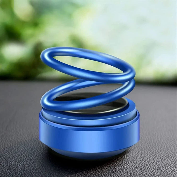 6319 Solar Power Car Aroma Diffuser 360double Ring Rotating Design Car Fragrance Diffuser Car Perfume Air Freshener For Dashboard Home Office - Trendex