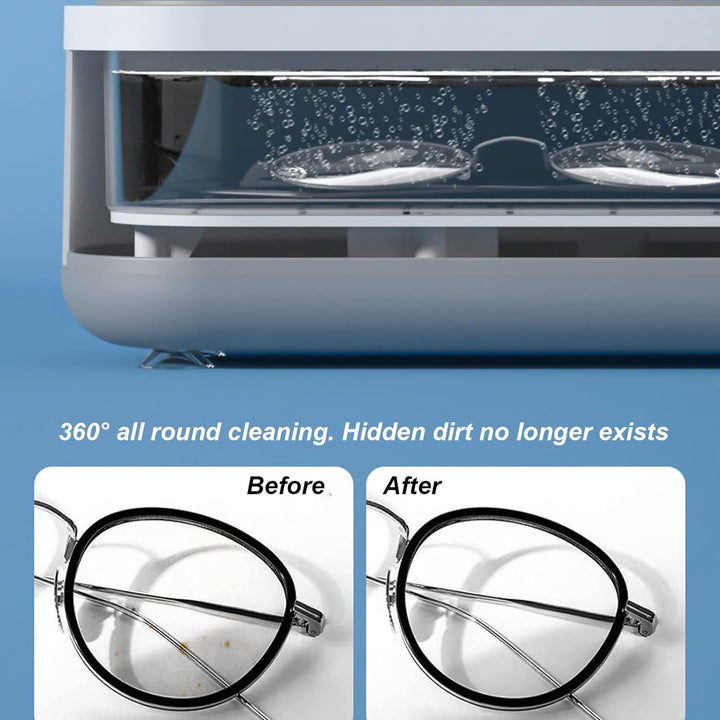 12670 Ultrasonic Jewllery Cleaner Ultrasonic Cleaning Machine Portable Jewellery Cleaning Mchine For Jewellery Ring Silver Retainer Glasses Watches Coins High Frequency Vibration Machine (Battery Not Included) - Trendex