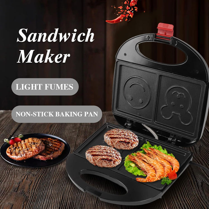 Double Sided Heating 750w Electric Sandwich Maker (1 Pc) - Trendex