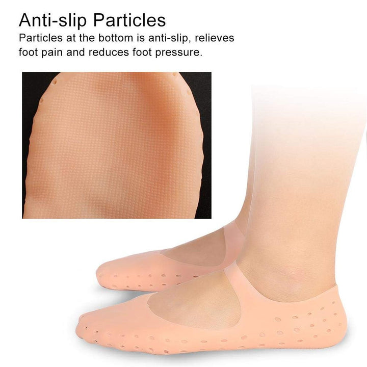 6037 Anti Crack Silicone Gel Foot Protector Moisturising Socks - Trendex