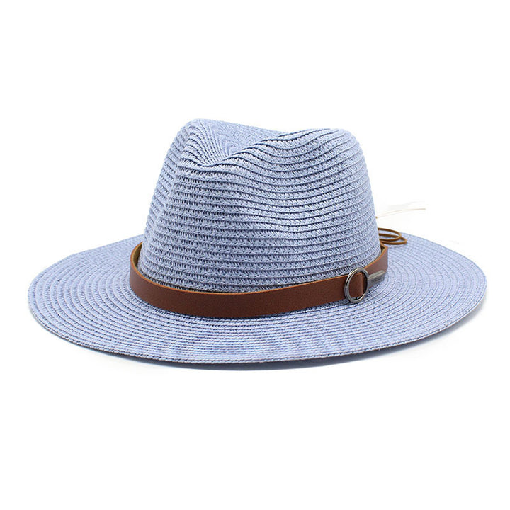 Sun Protection Travel Vacation Beach Woven Denim Top Hat - Trendex