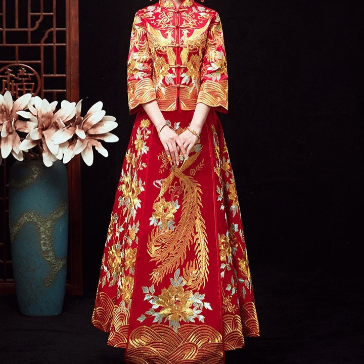 Chinese Dragon And Phoenix Gown A Chaplet And Official Robes Xiuhe Dress - Trendex