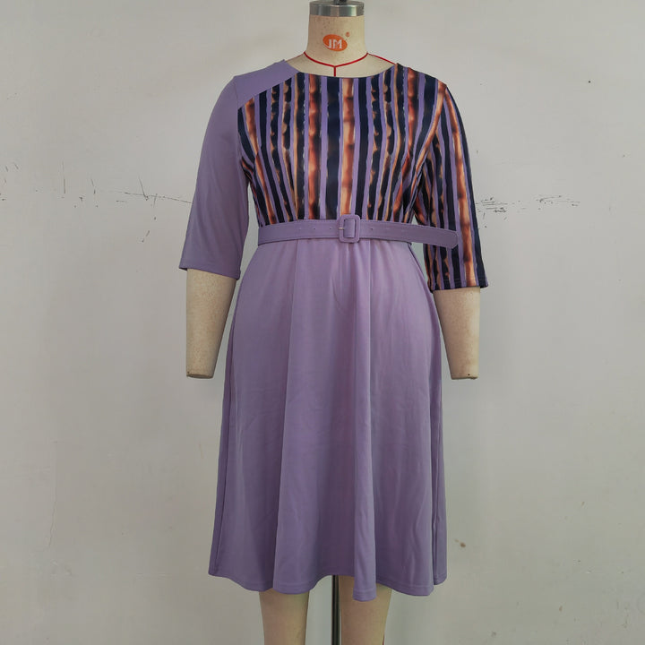 Plus Size Women's Clothing New Printed Dress - Trendex
