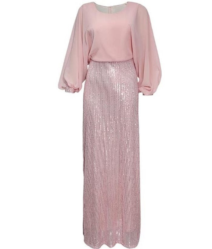 African Women's Beads Chiffon Party Evening Dress Big Size - Trendex