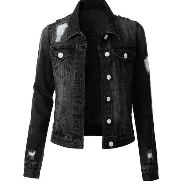 European And American Hole Lining Short Sleeve Women Women's Cowboy Coat - Trendex