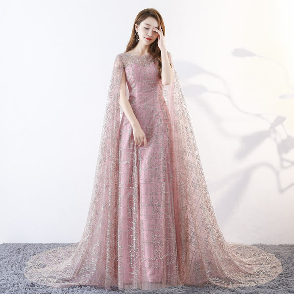Long Slim Cloak Trailer Performance Dress - Trendex