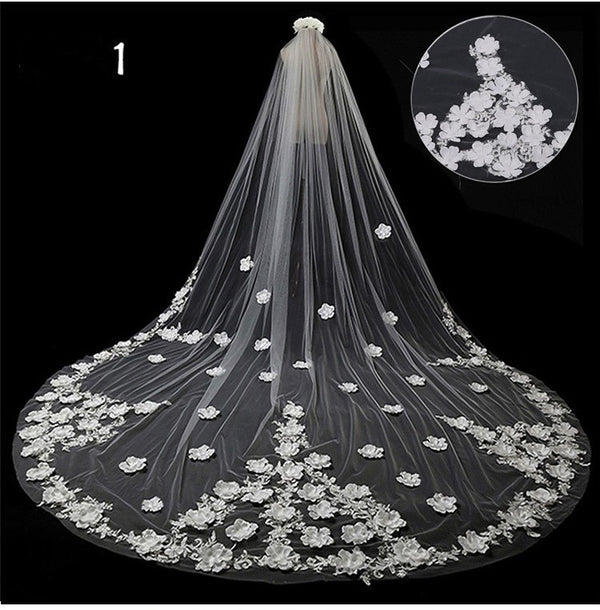 Bridal Wedding Dress Long Tail Luxury Super Fairy Wedding Veil - Trendex