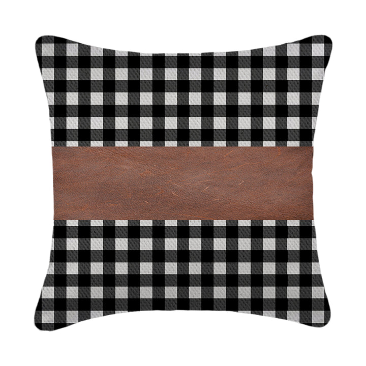 Pillow Covers Leather  Cotton Cushion Covers (17  17 Inch  1 Pair  2 Pc) - Trendex