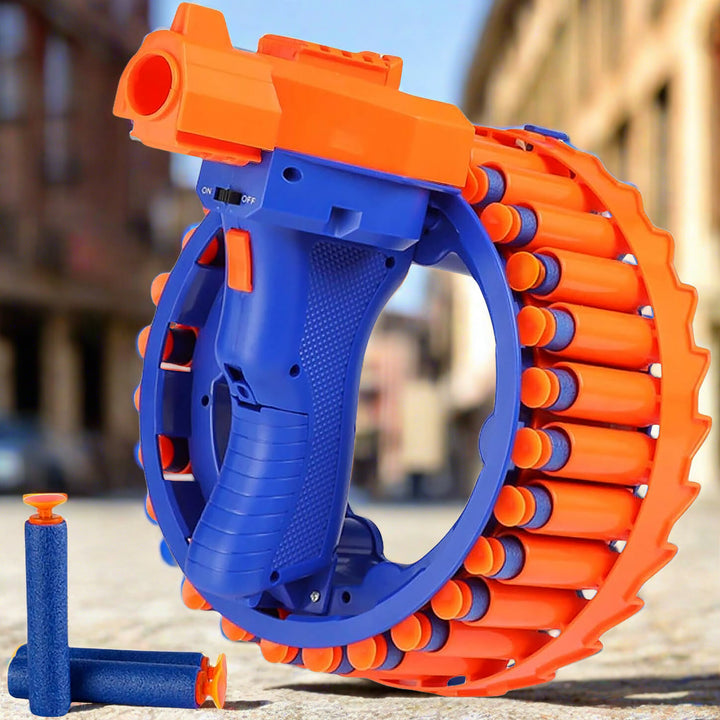 17921 Amazing Toy Gun Electric Gun For Children 28 Soft Bullets For Youth Safety Childrens Electric Hand Ring Wheel Soft Bullet Gun Gift Toys - Trendex