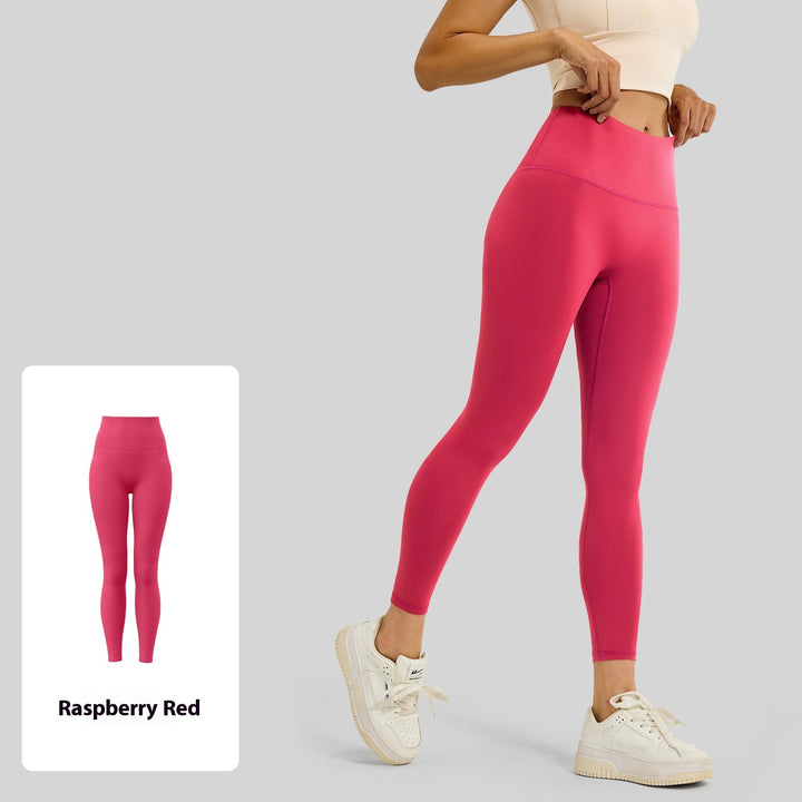 No Embarrassment Line Peach Hip Raise Yoga High Waist Belly Contracting Exercise Nude Feel Leggings - Trendex
