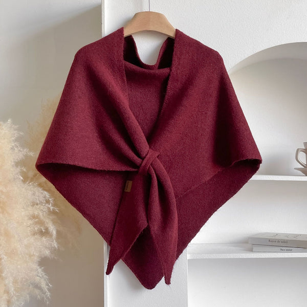 All-matching Triangular Binder Neck Warmer Scarf Pure Color All-matching Bib Shawl - Trendex