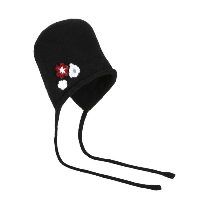Autumn And Winter Korean Style Flower Knitted Toque All-matching Lazy Style - Trendex