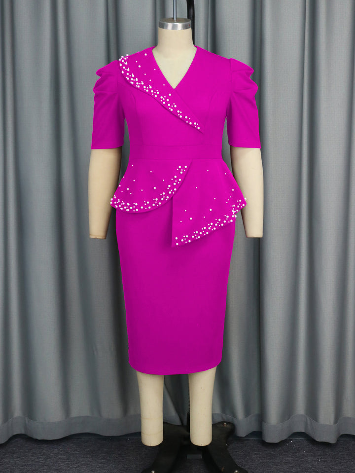 Ruffled Belly Covering Slimming Advanced Dress - Trendex