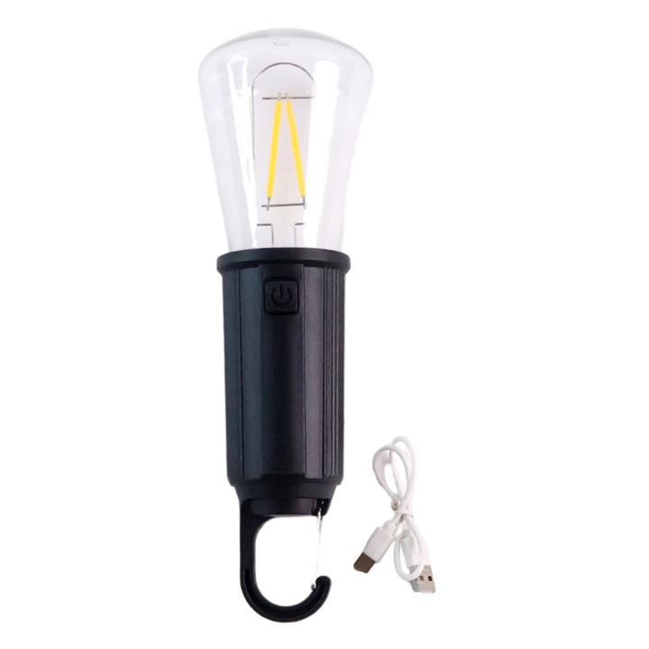 Solar  Usb Rechargeable Led Hanging Camping Bulb Lantern Light (1 Pc) - Trendex