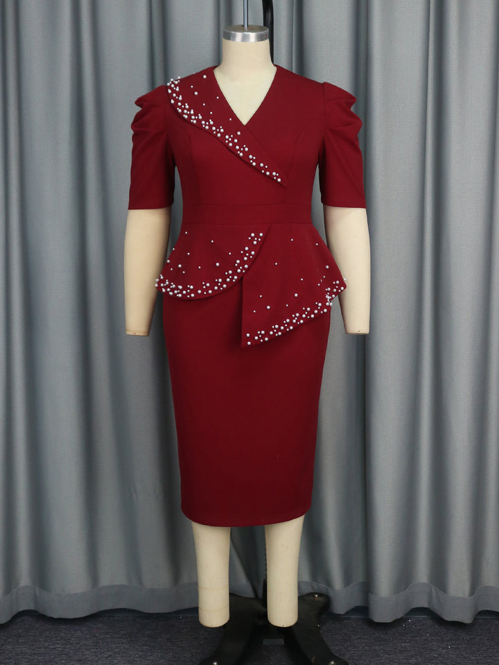 Ruffled Belly Covering Slimming Advanced Dress - Trendex