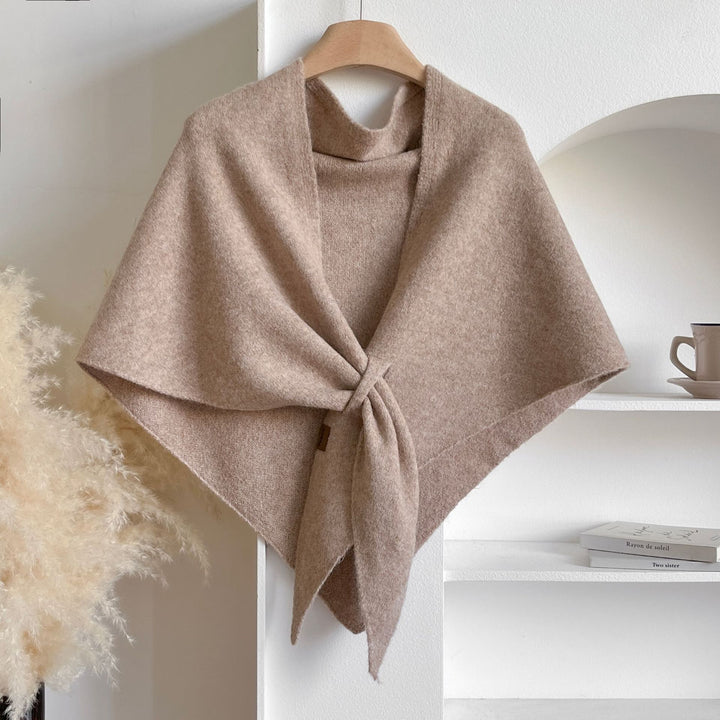 All-matching Triangular Binder Neck Warmer Scarf Pure Color All-matching Bib Shawl - Trendex