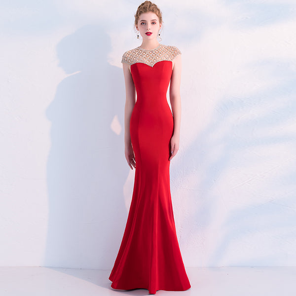 Fishtail Long Banquet Elegant Evening Dress - Trendex