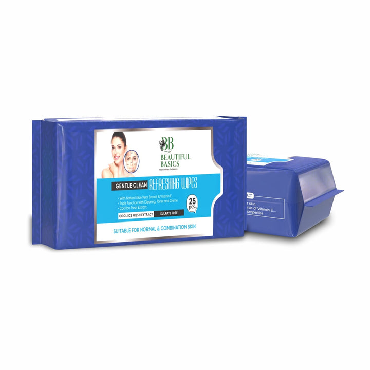 Beautiful Basics Normal  Oily Skin Face Wipes (2 Pkts X 50 Pcs Wipes) - Trendex