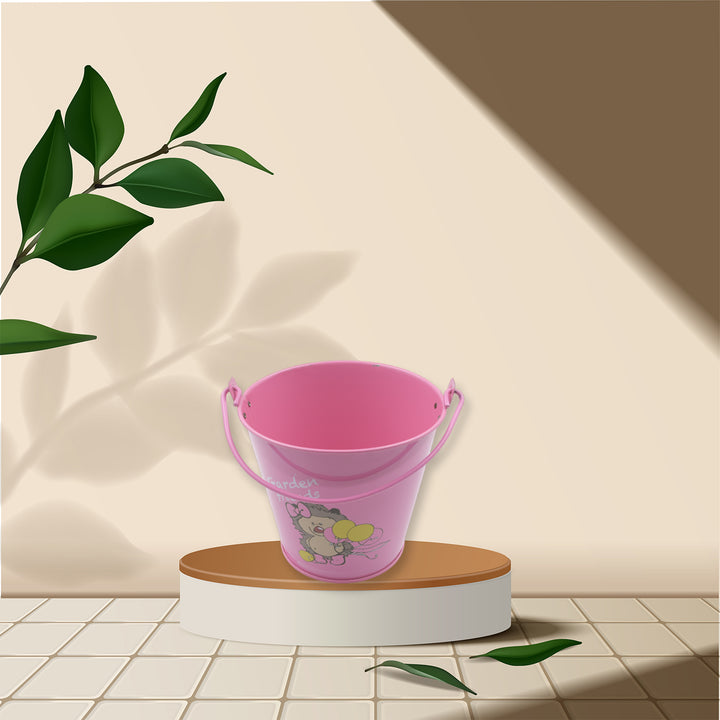 9274 Small Metal Buckets With Handles Bucket Plant Kids Pot Plant Succulents Metal Flower Bucket Metal Candy Bucket Ice Bucket Bucket Metal Succulent Flower Pot Creativity (1 Pc) - Trendex