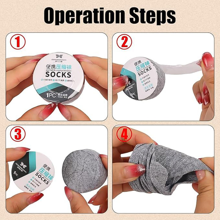 Portable Disposable Socks Outdoor Compression Travel Sock (1 Pair) - Trendex