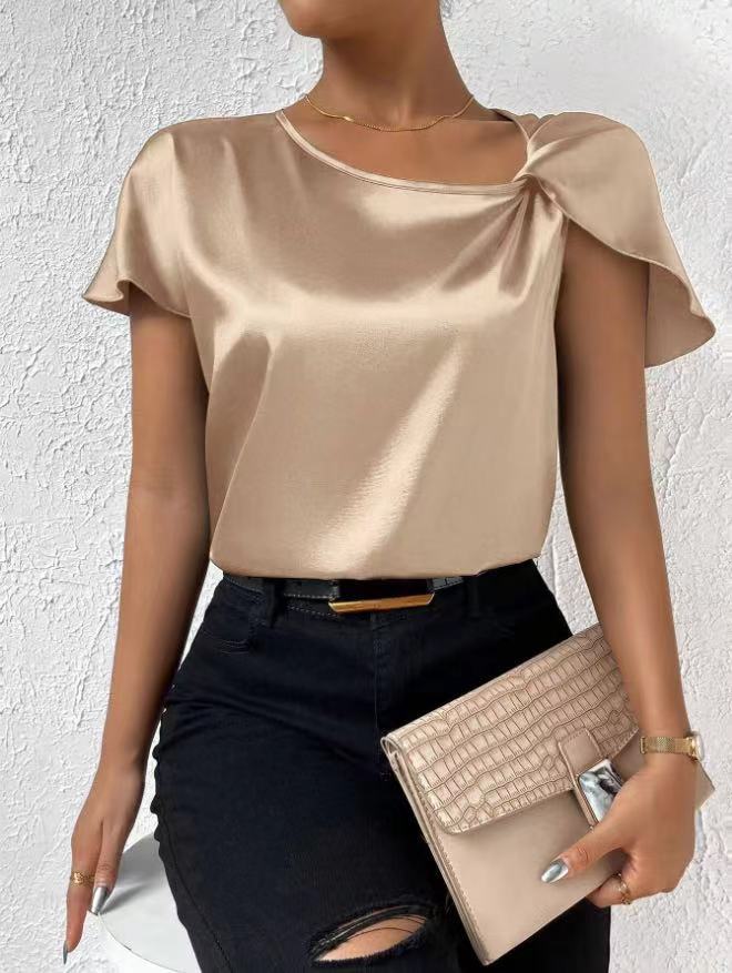 Women's Fashion Solid Color Loose-fitting Versatile Top - Trendex