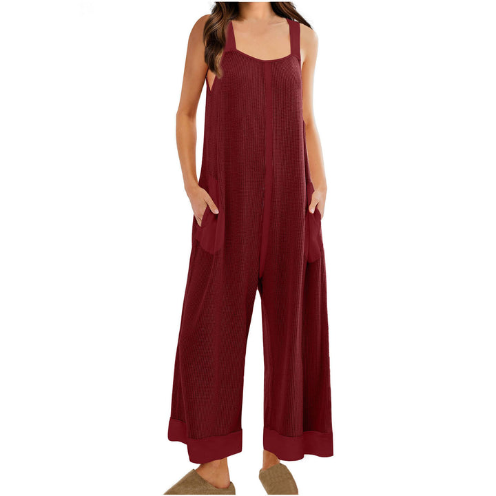 Women's Casual Loose Jumpsuit Sleeveless U-neck One-piece - Trendex