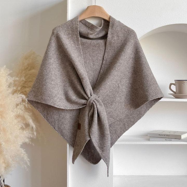 All-matching Triangular Binder Neck Warmer Scarf Pure Color All-matching Bib Shawl - Trendex