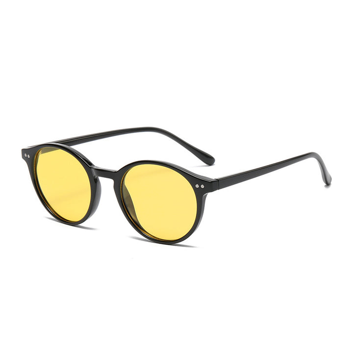 Round Polarized Full Rim Frame Sunglasses - Trendex
