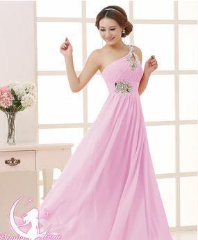 Evening dress one-shoulder dinner banquet long banquet - Trendex