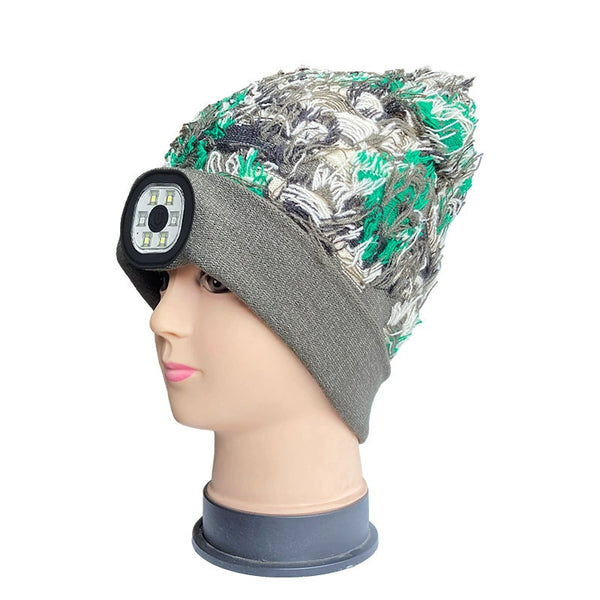 Outdoor Lighting Night Light Fishing Mountaineering Knitted Thickened Woolen Cap - Trendex