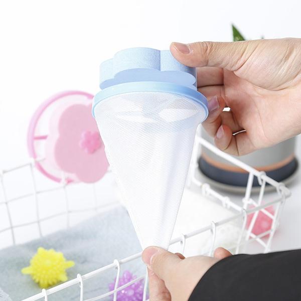 1446 Washing Machine Floating Filter Lint Mesh Bag Net Pouch Hairlint Catcher - Trendex