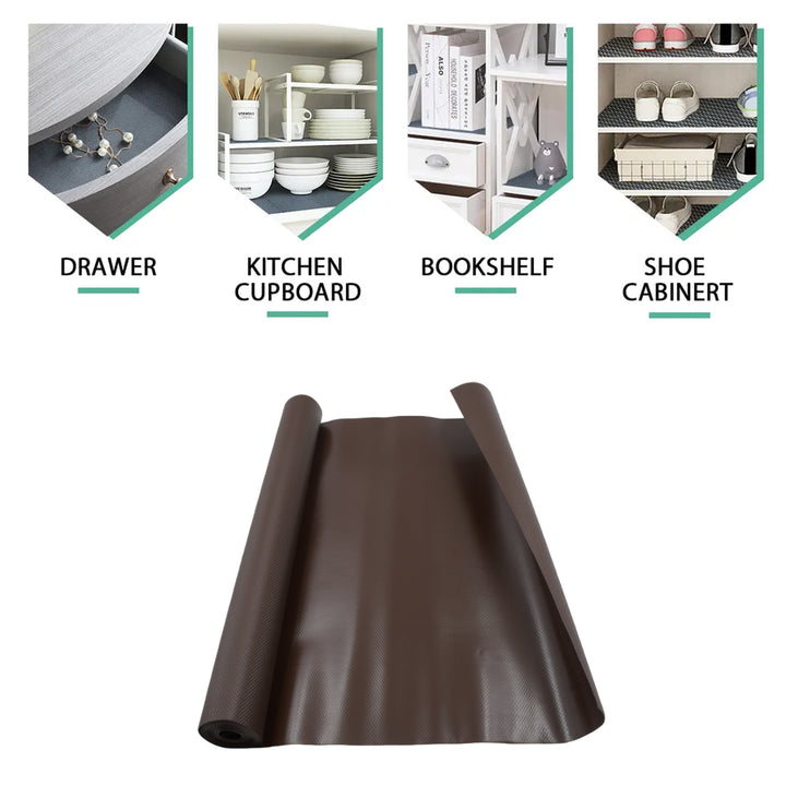 4104 Multipurpose Anti-slip Bathroom Kitchen Cabinet Drawer Shelf Mat Liner Sheets Roll Fridge Mat Table Mat Anti-slip Super Strong Placement Mat For Fridge Bathroom Kitchen Drawer Shelf Liner (45cmx3m) - Trendex