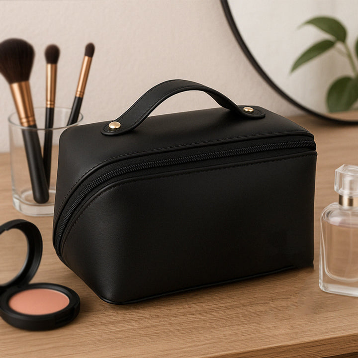 Premium Travel Makeup  Toiletry Organizer Pouch With Zipper  Handle(1 Pc) - Trendex