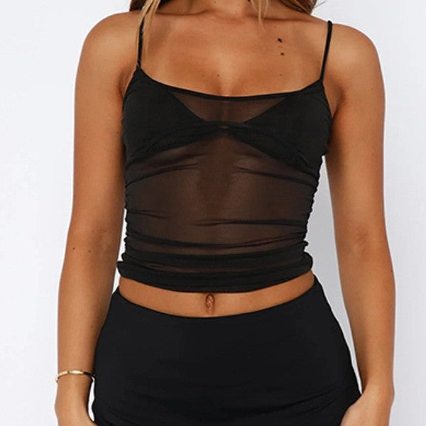 Mesh See-through Top Vest For Women - Trendex