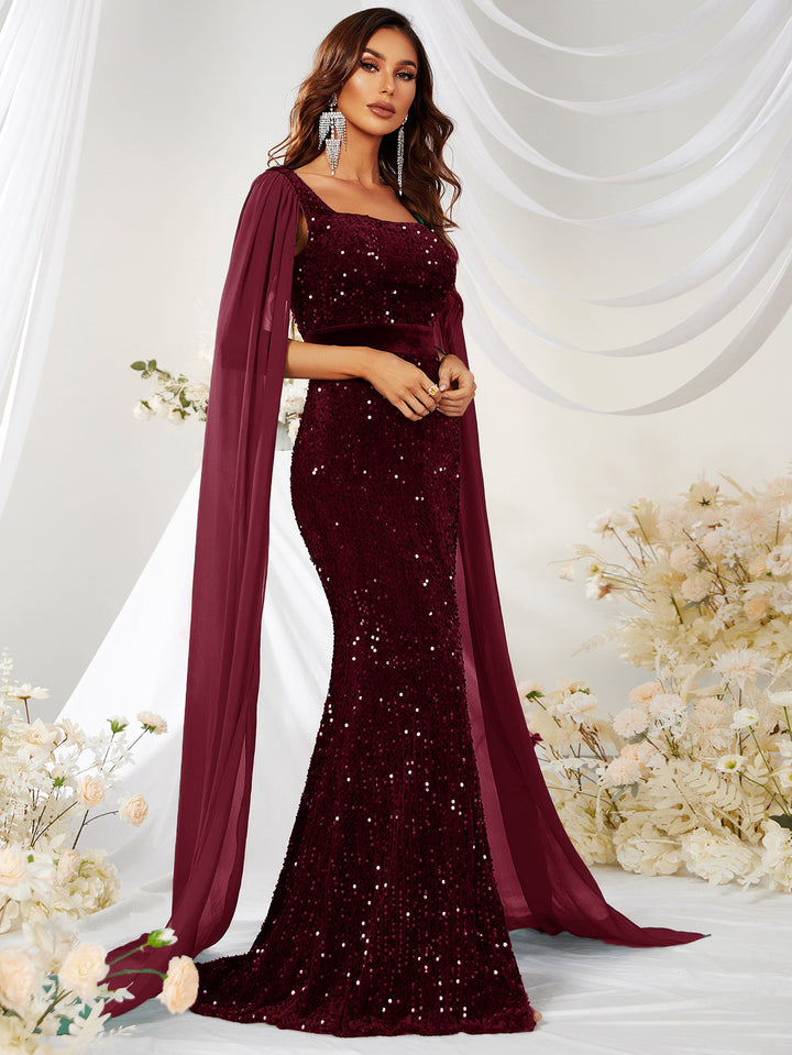Dress Skirt Sequin Mesh Split Fishtail Dress - Trendex