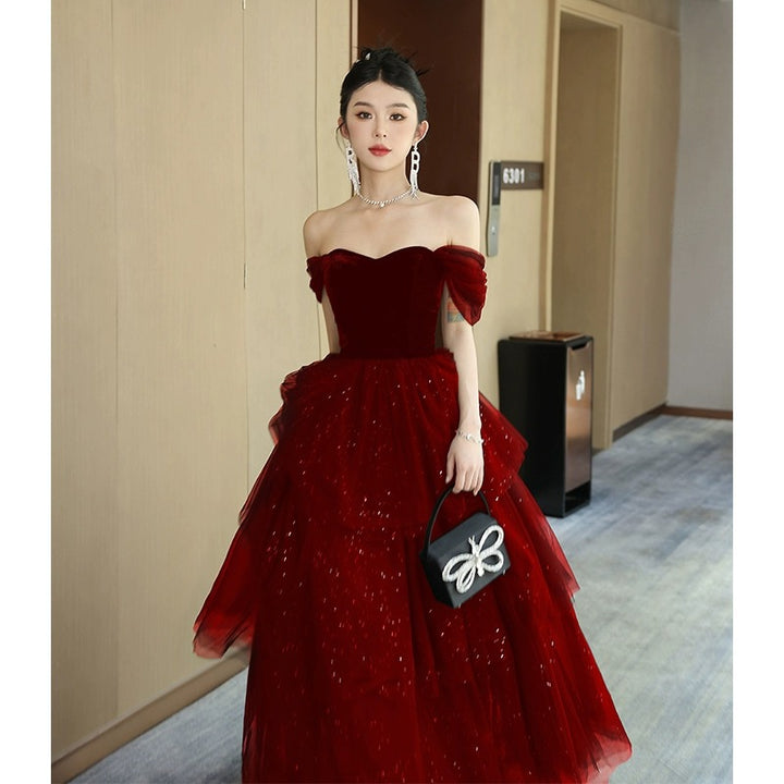 Black Evening Dress Light Luxury Minority French Style Pettiskirt - Trendex
