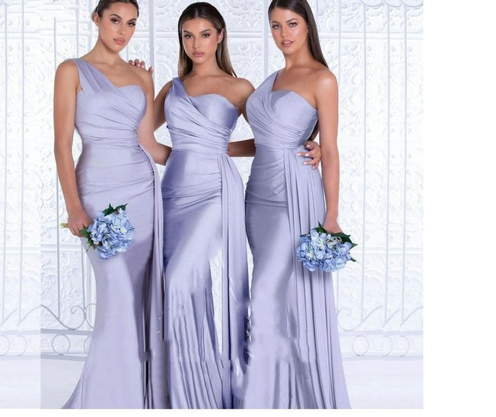 Plus Size Fat MM Mermaid One Shoulder Elegant Wedding Dress - Trendex